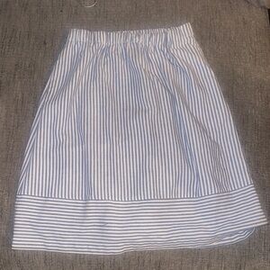 J. Crew Blue and White Striped A-Line Skirt
